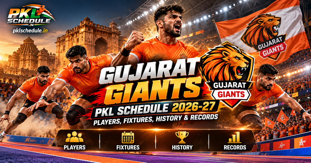 Gujarat Giants PKL Schedule 2026–27 Players, Fixtures, History & Records Gujarat Giants PKL Schedule 2026–27 Players, Fixtures, History & Records